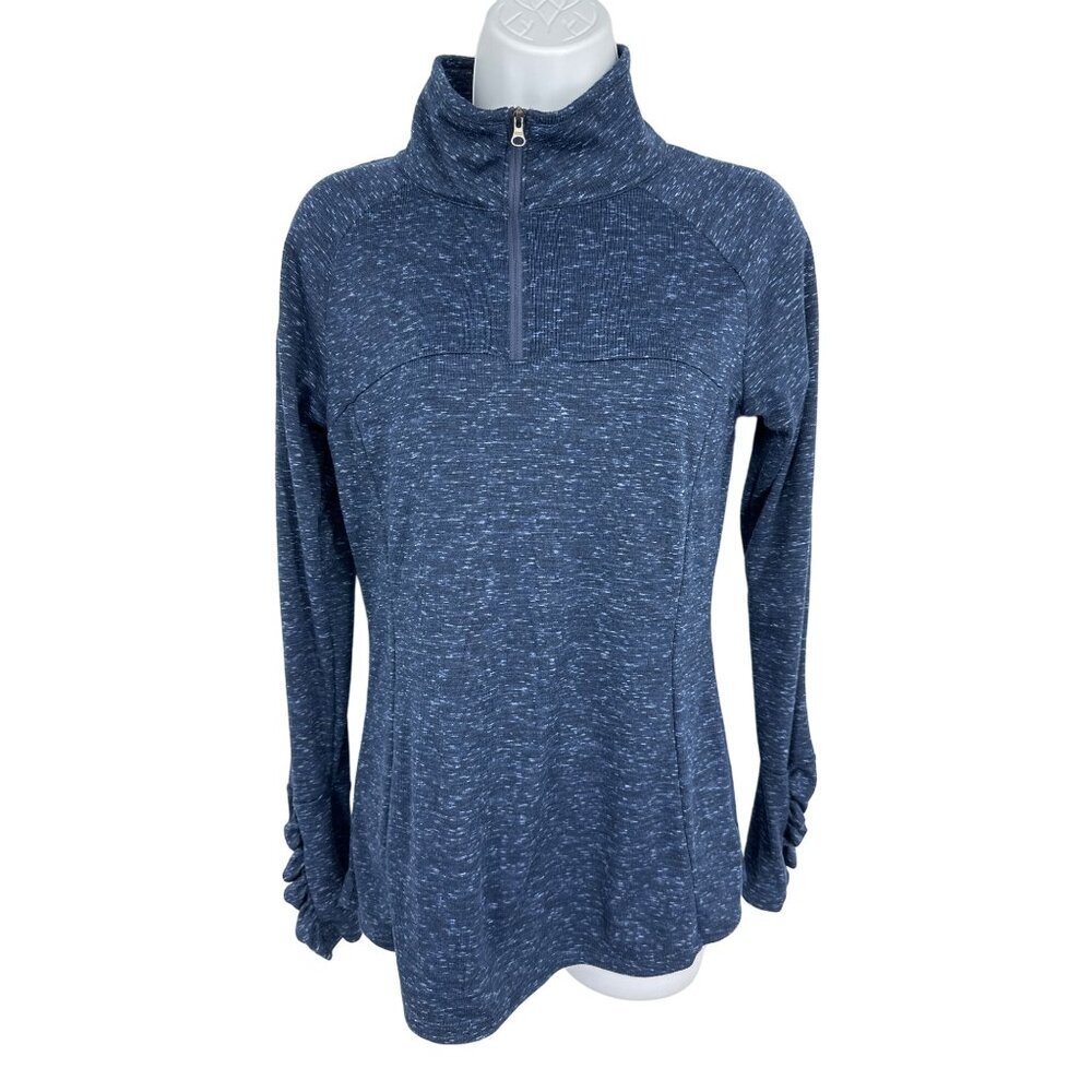 COLUMBIA Womens Outerspaced III Half Zip Long Ruched Sleeve Fleece Pullover Sz S